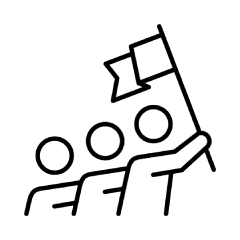 A black silhouette of a honey bee with wings spread and legs extended downward, centered on a plain white background.