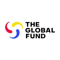A logo displays three colored arcs (red, yellow, blue) forming a circular shape. Text reads "THE GLOBAL FUND" in bold, black letters, set against a white background.